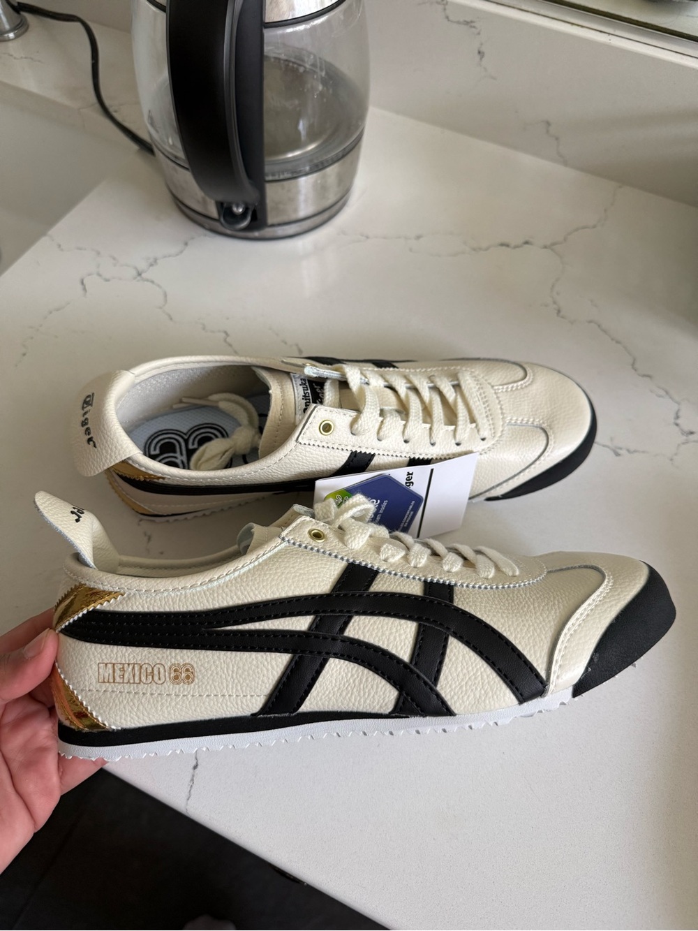 Onitsuka Tiger by Asics Mexico 66 Men's Cream, Black & Gold Sneakers